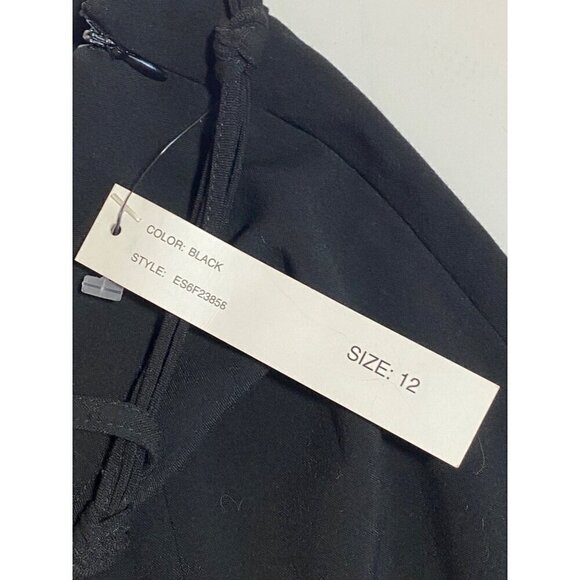 Scott Taylor Petite Fit & Flare Black Skirt Knotted Cord Belt Woman’s 12 NWT - Picture 5 of 10